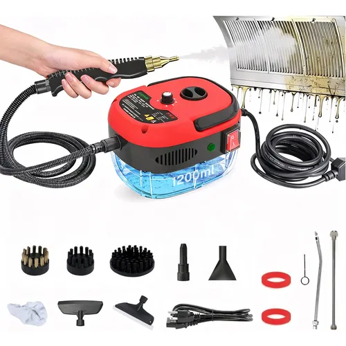 Limpador a Vapor Portátil GAONAS de 2500W para Limpeza de Cozinha e Banheiro Vermelho