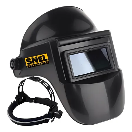 Máscara De Solda Fixa Elétrica Profissional Com Visor Reforçado Resistente Calor Soldagem Soldadores Mig Tig Mma Plástico Cor Preto Snel Ferramentas