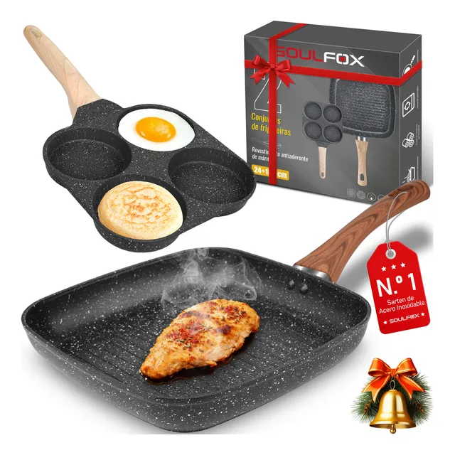 Frigideira 4 Em 1 Multiuso Antiaderente Ovos Hamburguer