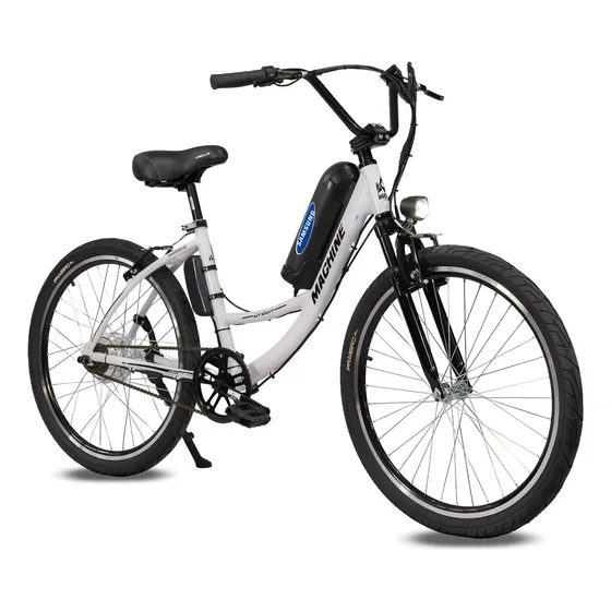 Bicicleta Elétrica Machine Urban 350w 32km/h Bateria Lítio Cor Branca
