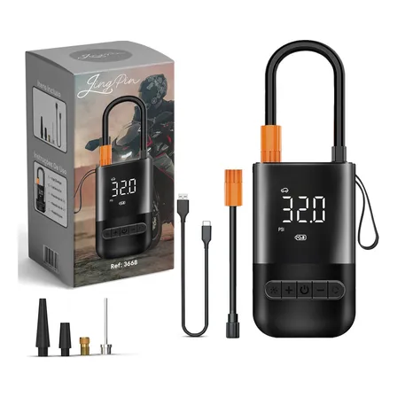 Compressor De Ar Portátil Recarregavel Digital Automotivo Reforçado Para Pneus Carro Moto Bike