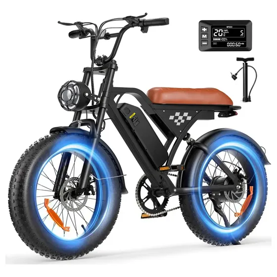 Bicicleta Elétrica Seyhcooter Para Adultos, Motor De 750 W E Bateria De 10.4 Ah, Velocidade De 35 Km/h, Autonomia De Mais De 35+Km, Rodas De 20*4 Polegadas, Ideal Para Montanha E Terrenos Acidentado