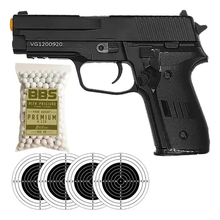 Pistola De Airsoft Full Metal Spring Rossi P226 Sp2022 6mm Preto Kit Completo Loja Blowback