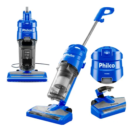 Aspirador De Pó Vertical E Portátil De Mão Philco Power Clean 2000w 2 Litros Filtro Hepa Tecnologia Cyclone 2 Em 1 Cor Azul 127v