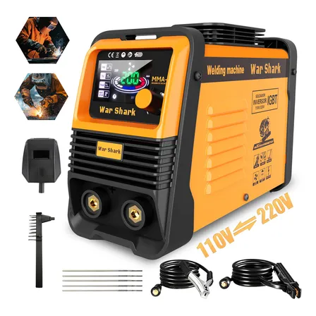Máquina De Solda Inversora Portatil War Shark Bivolt 110v/220v Mma Tig Amarelo