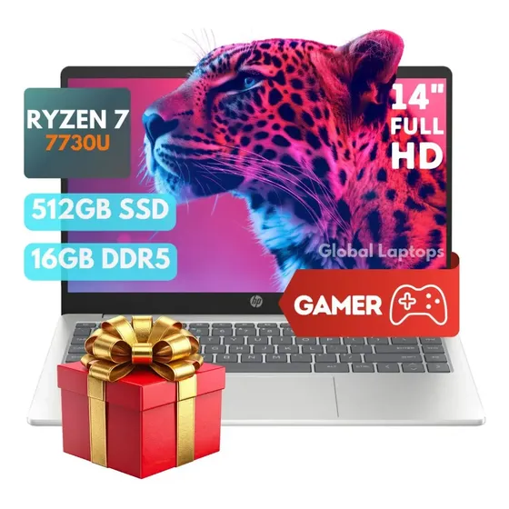 Ecrã SSD Hp Ryzen 7 7730u 16gb Ddr4 512gb 15,6 Fhd 1920 Pc X 1080 Pc Amd Radeon Graphics inclui Windows 11 instalado Laptop Gamer 14-em0033 Con Regalo