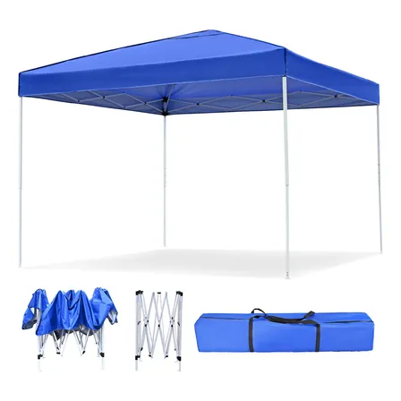 Tenda Praia Gazebo Articulada Dobrável 3x3 Barraca Camping Cor Azul