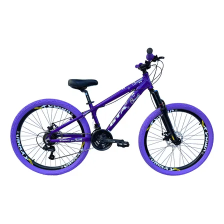 Bicicleta Aro 26 Gta Rebel Freeride 21v Freio A Disco Grau Cor Violeta Tamanho Do Quadro 13.5