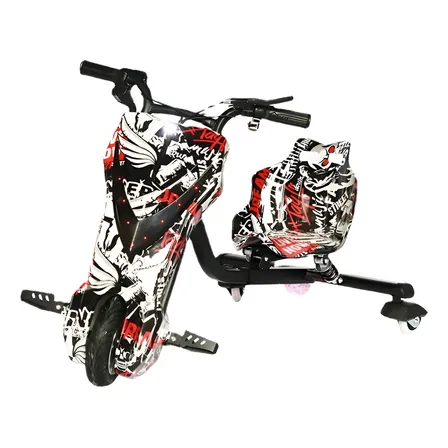 Patinete Elétrico 3 Rodas Triciclo Infantil Drift 350w 65kg Cor Caveira