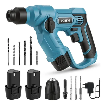 Mini Martelete Rotativo Rompedor Sds Plus C/2 Bateria Dobevi Azul-celeste 60hz