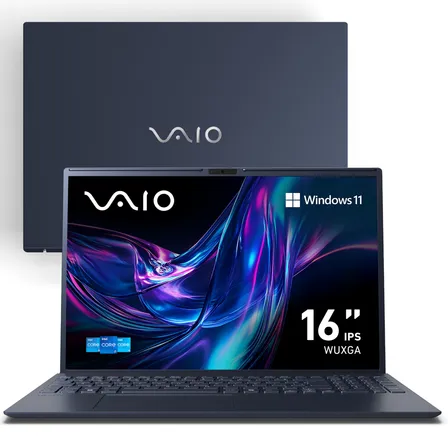 Notebook VAIO FE16 Intel Core i5-1334U Windows 11 Home 16GB RAM 256GB SSD Tela 16" IPS - WUXGA Antirreflexo - Cinza Grafite - VJFE62F11X-B1711H