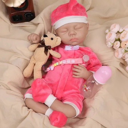 Brastoy Bebé Reborn Boneca 48cm Menina Lavável Silicone Sólido Com Acessórios