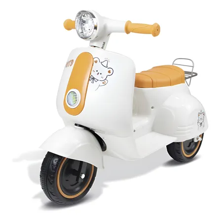 Triciclo Elétrico Infantil Scooter Branco 6v Com Musicas
