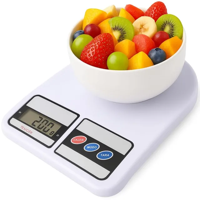 Balança De Cozinha Digital 10kg Branco Premione Fitness Dieta Alimentos Cook Alta Precisao Profissional