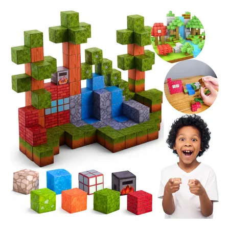 Blocos De Montar Magnéticos Craft Mine World Construção Cubo 106 Mine Blocos
