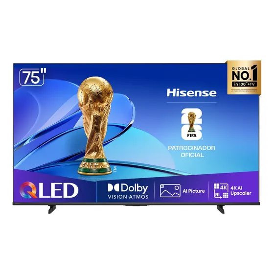 Hisense Smart TV 4K 75" Polegadas 75Q6QV QLED com Dolby Vision, HDR10+, HLG, Filmmaker Mode, Dolby Gaming, Dolby Atmos, Compatibilidade Alexa e Google
