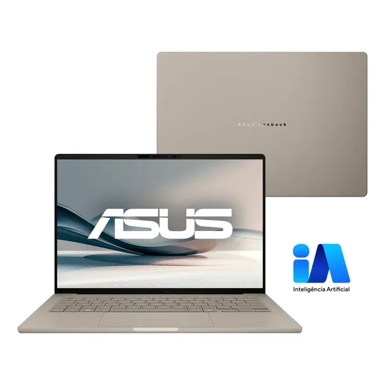 Notebook ASUS Zenbook A14, SNAPDRAGON X1 26 100, 32GB RAM, 1TB SSD, Tela 14" Oled, Windows 11 Home, Zabriskie Beige - UX3407QA-QD391W