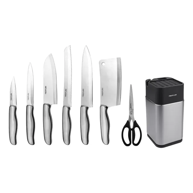 Conjunto De Facas Dolche - 8 Peças - Aço Inoxidável Com Cepo