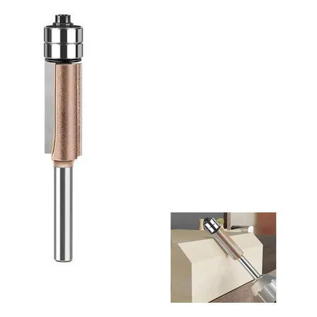 Fresa Reta 2 Cortadores 30mm Haste 6mm E Rolamento 1/2 Pol