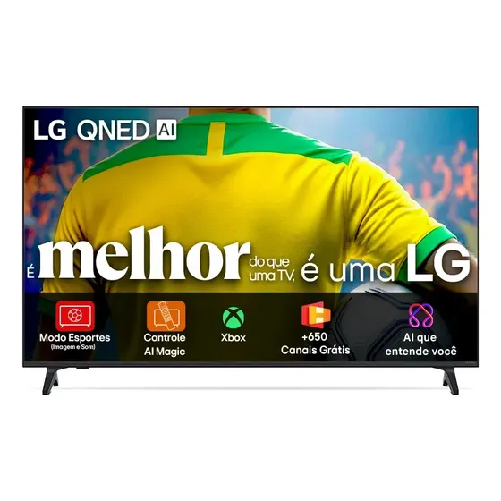 Smart TV 4K 86" LG QNED73 Portal de Games Processador AI α7 Ger8 4K Super Upscaling Google Cast Integrado Controle AI Magic WebOS 25 Modo Esportes Alerta de Esportes