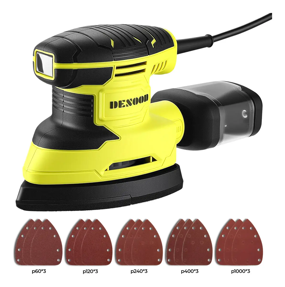 Lixadeira Delta 240W Real Orbital Triangular Profissional Para Detalhes E Cantos 15 com Velcro Lixas Desoon