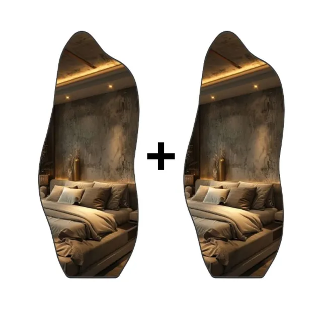 Kit 2 Espelhos 70x30 Orgânico Moderno Decorativo