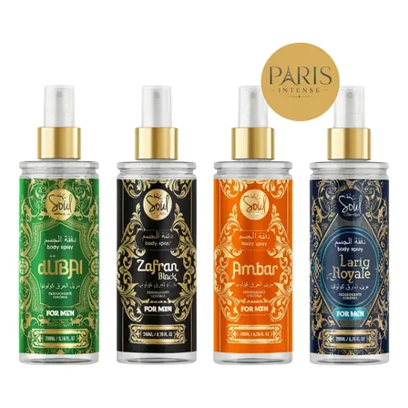 Body Splash Arabe Kit C/4un 200ml Perfume Masculino De Luxo
