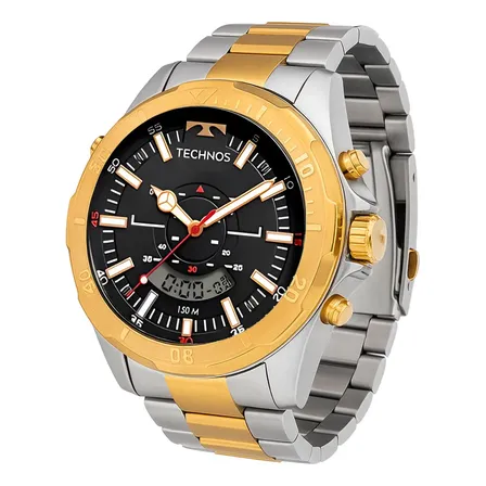 Relógio Technos Masculino Analógico Casual Wt2050al1p Bicolor Preto