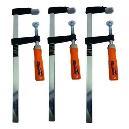 Kit 3 Grampos Sargento Tipo F 300x50x350mm Cabo De Madeira