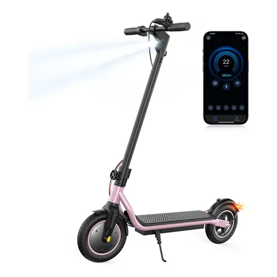Patinete Elétrico Xroymexroy W6 Rosa 500w Velocidade Máx 35km/h Autonomia 37km Dobrável Bluetooth Freio Duplo App