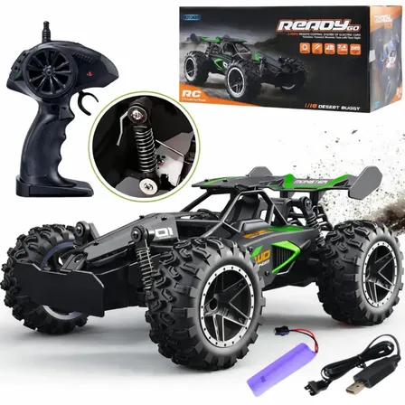 Carrinho Controle Remoto Recarregável Grande Off Road Cross Preto