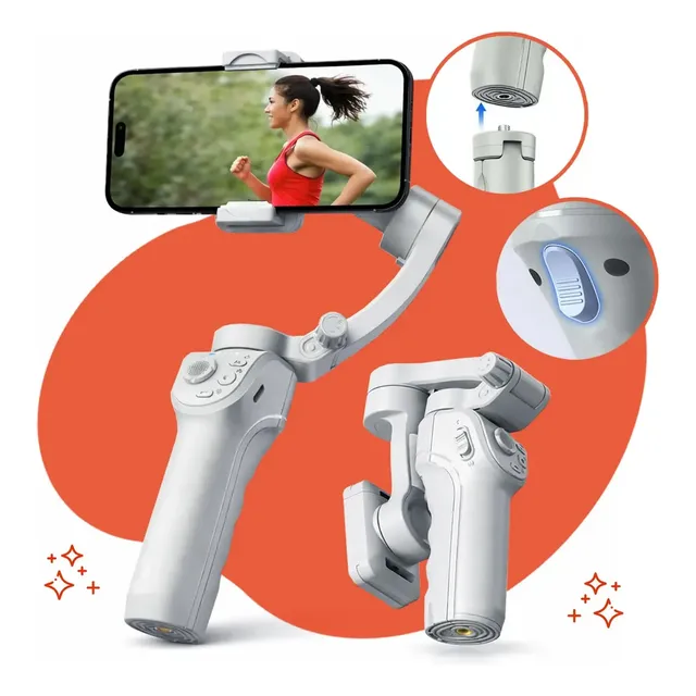 Gimbal 3 Eixos Para Tripé Estabilzador Celular Ia Video Estabilzador Compatível Com iPhone Andoid Ios - Marca Hardline