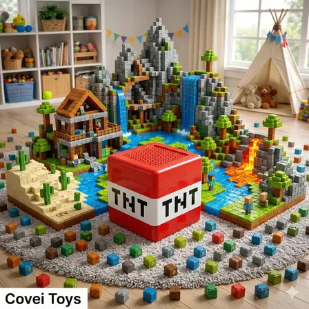 Kit 294 Blocos Imã Magnéticos Construção Com Caixa Tnt De Plástico Tipo Minecraft Montar Empilhamento Cubo Infantil Brinquedo Educativo Covei Toys Blocos De Construção