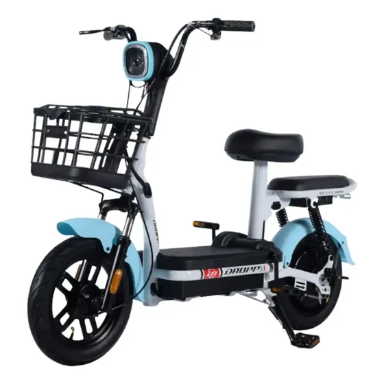 Bicicleta Eletrica Scooter Aro 14 Dropp Joy City 500w Preto Cor Branco E Azul