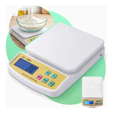 Balança Digital de Cozinha 10kg Davely Alta Precisão com Visor LCD Multifunção G/OZ/LB/KG Desligamento Automático Portátil para Alimento Uso Profissional Confeitaria Nutrição Fitness Dietas