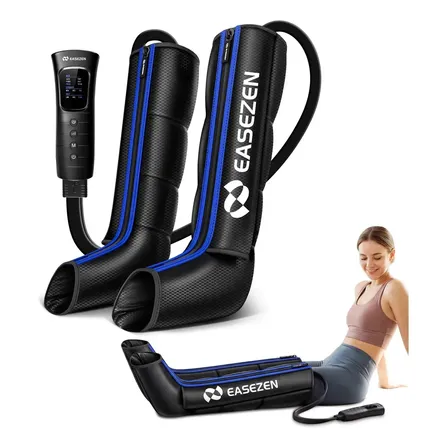 Bota De Compressao Pneumatica Massageador Pes Easezen Preto/azul