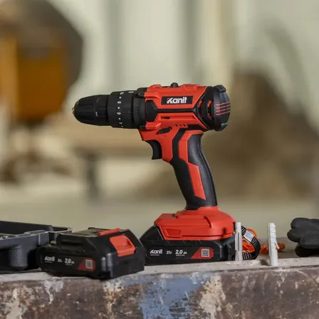 Vermelho / Kanit Kpf-3521-i Einhell Parafusadeira Furadeira Impacto Sem Fio 21v Bivolt Mandril 10mm Torque 35nm 1400rpm