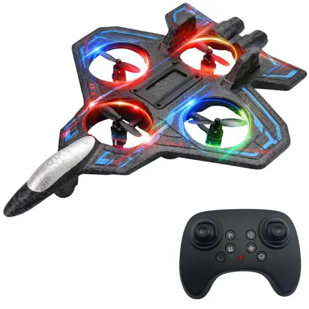 Avião De Controle Remoto Modelo Drone Bateria Recarregável Com Luz Voa Alto Caça Jato De Eps