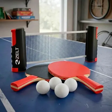 Kit Ping P1ong Rede Retrátil Raquete Profissional Rede E 4 Bolinhas Zt-kpp Zelt