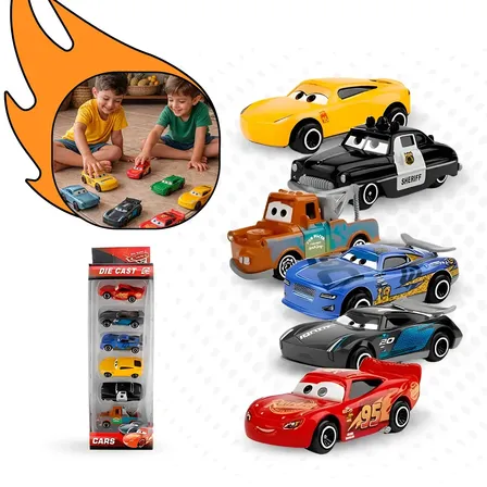Kit 6 Carrinhos Miniatura Metal Carros 3 - O Filme Relâmpago Mcqueen Brinquedo Colecionavel Diversão Infantil