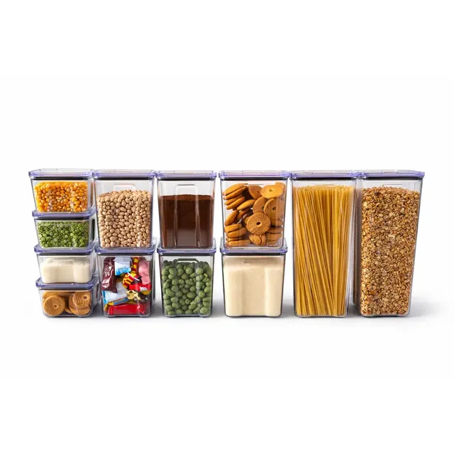 Kit 12 Pote Herméticos Empilháveis Porta Mantimento Cozinha Rebirth