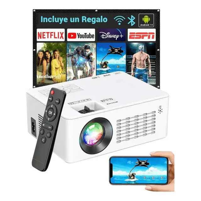 Projetor Profissional Android 4k Portátil 5g Wifi Full Hd Branco 127/220v