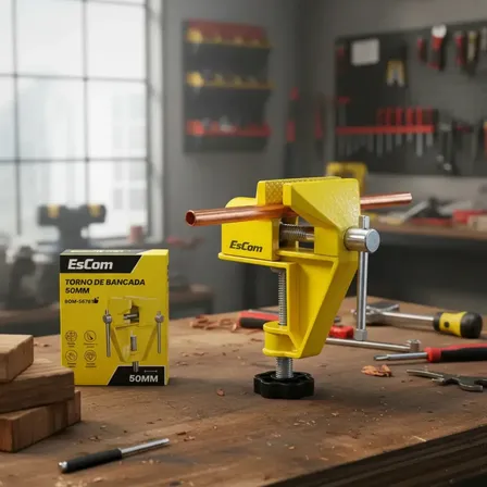 Torno Morsa Fixo Profissional 50mm Joalheiro Artesanato Base Fixa Oficina e Mercenaria