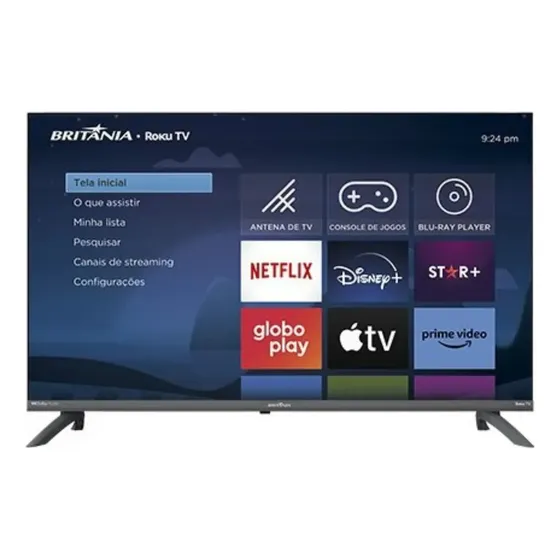 Smart Tv 40 Britânia Roku Tv Led Dolby Audio Bivolt