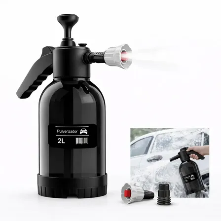 Pulverizador Borrifador Alta Pressão Snow Foam 2litros Manual Profissional Com 3 Bicos Espuma Ativa Automotivo Lavagem Carro Moto Limpeza Detalhamento Jardim Uso Geral Híbrido 3 Em 1 Hold On