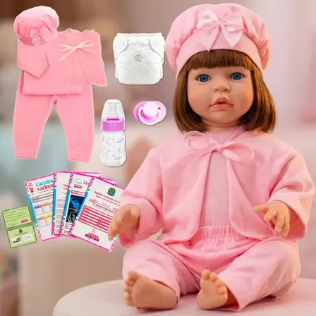 Boneca Bebê Reborn Realista Pode Dar Banho Corpo Macio