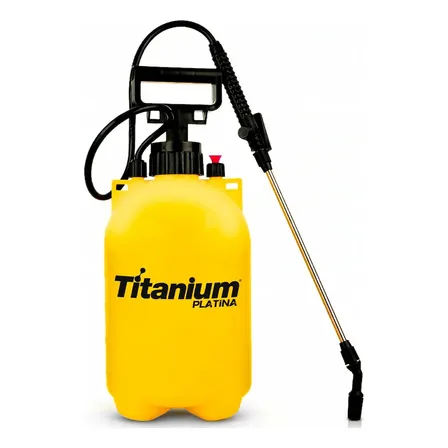 Pulverizador Manual 5 Litros Titanium Compressão Jardim Agrícola Bomba Lateral Máquina Passar Veneno Insetos Cor Amarelo