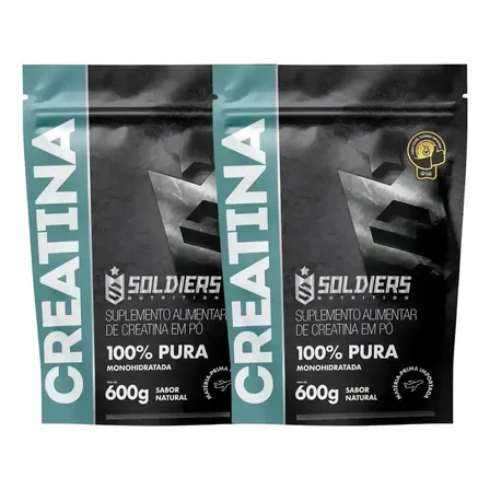 Creatina Monohidratada 1200g Soldiers Nutrition 100% Pura Sem Sabor
