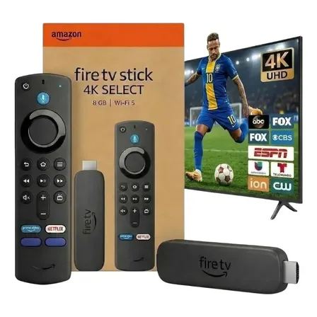 Amazon Firetvstick 4k Stick Wi-fi 6 Com Alexa Por Voz Preto Preto