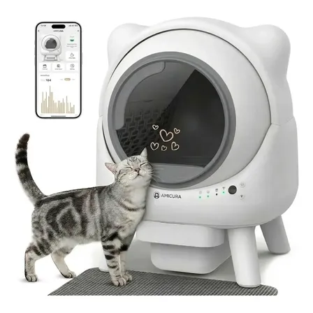 Caixa Areia Gato Amicura Curax1 Autolimpante Extra Grande Branco